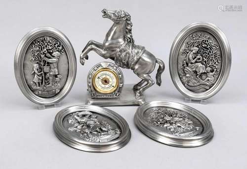 Pewter set, 20th c., consistin