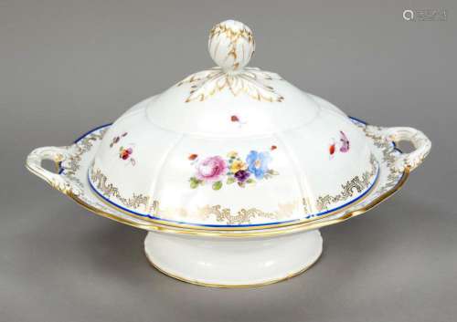 Round lidded tureen, KPM, mark