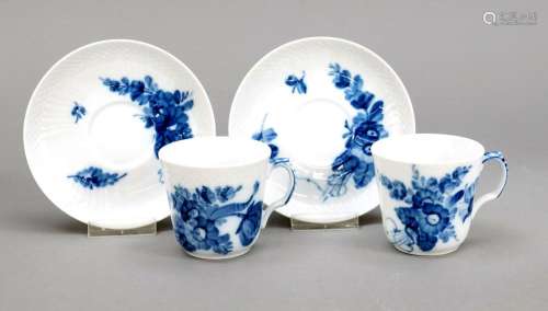 Two demitasse cups with saucer