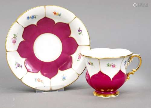 A cup and saucer, Meissen, 195