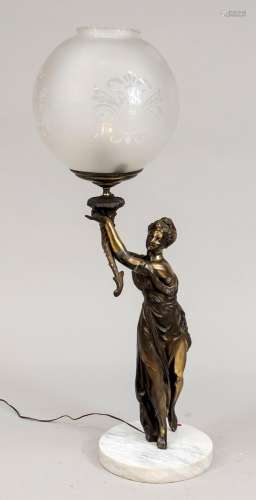 Figural lamp, late 19th centur