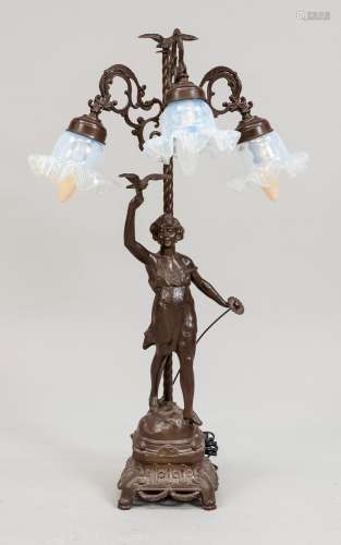 Figural lamp, 19th/20th c., la