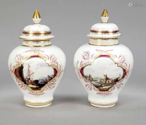 Pair of lidded vases, Carl Thi