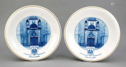 Two wall plates, Meissen, 1980