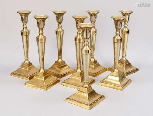 8 brass candlesticks, 1st half