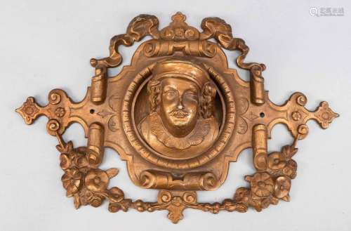 Scrollwork cartouche with bust