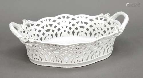 Oval fruit basket, KPM Berlin,