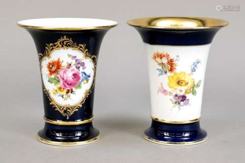 Two trumpet vases, Meissen, 1