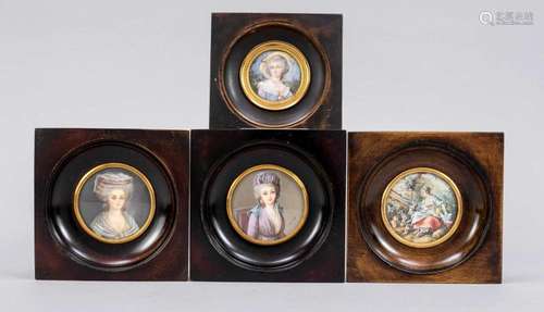 4 miniatures, 19th/20th c., po