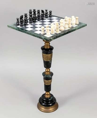 Chess table with chess pieces,