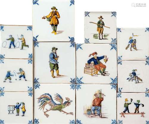 12 tiles, Holland, 20th centur