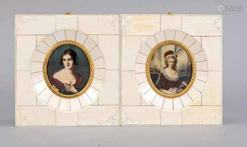 Pair of miniatures, 20th c., 1