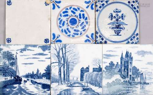 16 tiles, 19th & 20th c., all