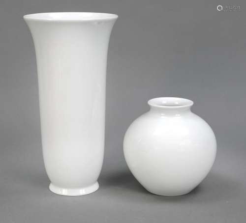 Two vases, KPM Berlin, marks 1