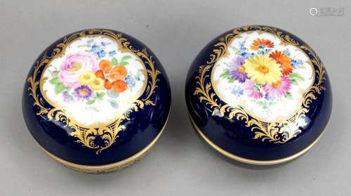 Two lidded boxes, Meissen, c.