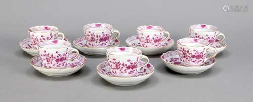 Seven demitasse cups with sauc