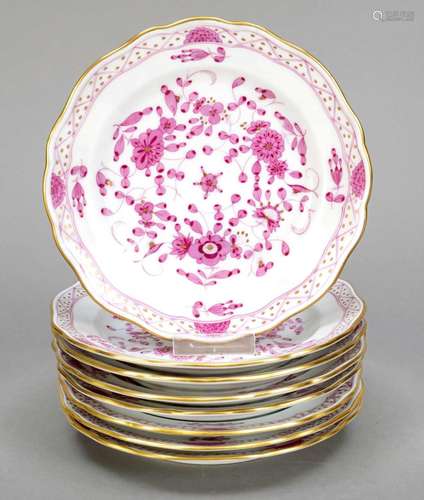 Eight cake plates, Meissen, va