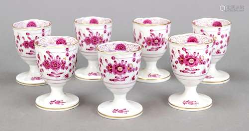 Seven egg cups, Meissen, end o