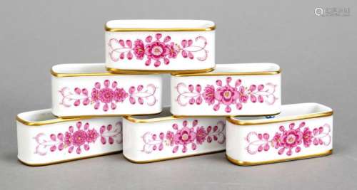 Six napkin rings, Meissen, end