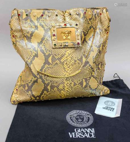 Versace, Gold Python Flat Tote