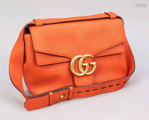 Gucci, Orange Pebbled Leather