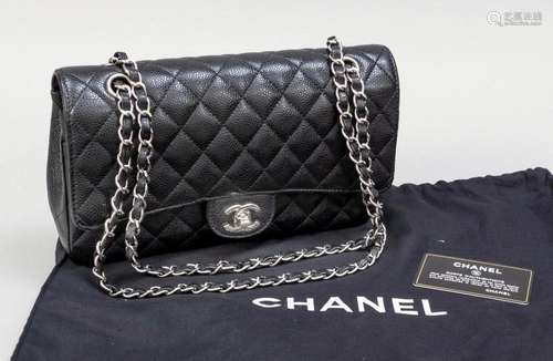 Chanel, Black Quilted Caviar L