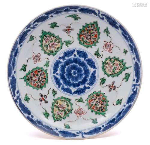 A Chinese famille verte cafe-au-lait saucer dish: probably f...