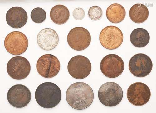 Grp: 22 English Coins 19th-20th c.