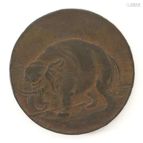 Elephant Token 1694 Half Penny