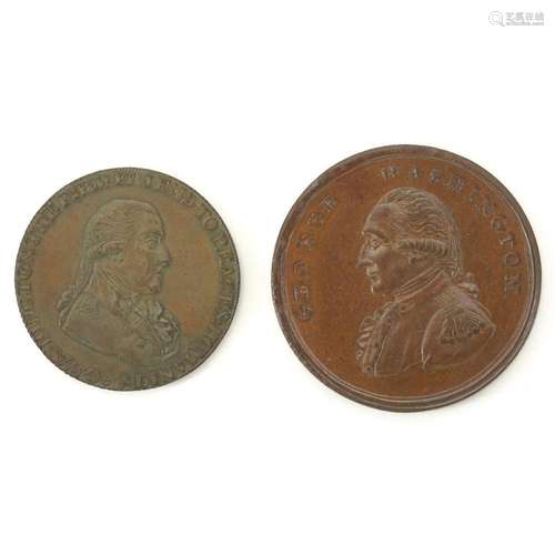 Grp: 2 Washington 1795 Half Penny and Cent