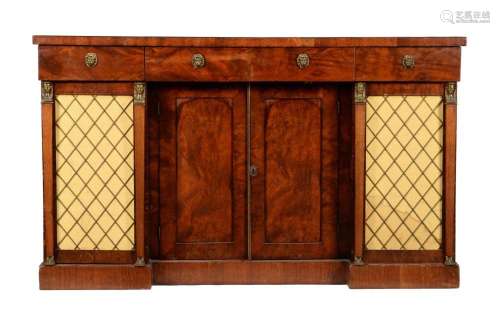 A mahogany side cabinet in Regency style
