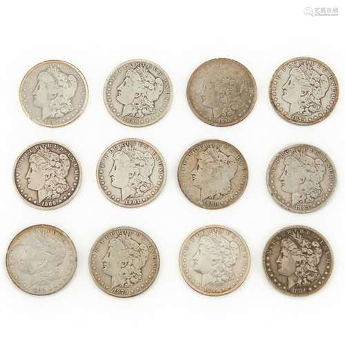 Grp: 12 Low Grade Morgan Dollar Coins