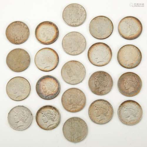 Grp: 21 Peace Dollar Coins