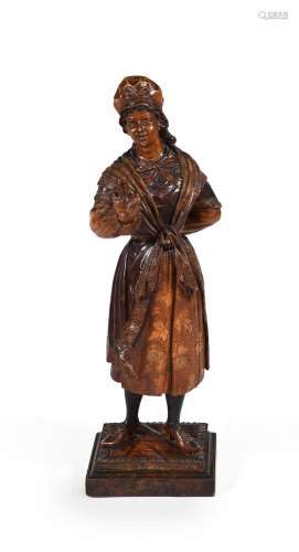 A Continental softwood carved female figure
