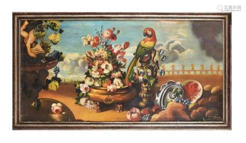 Guiliano Accordi (20th century), Still life of flowers and f...