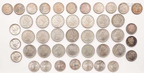 Large Group of 45 American Coins
