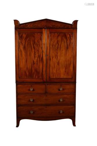 A Regency mahogany linen press