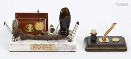 Grp: 2 Pen Displays w/ Artifacts from Battle of Antietam and...