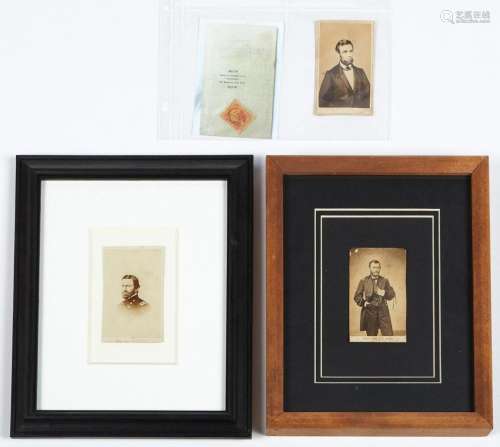 Grp: 3 Cabinet Cards of Abraham Lincoln and Ulysses Grant