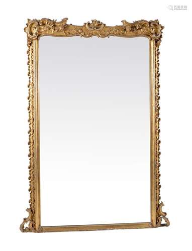 A giltwood and composition wall mirror