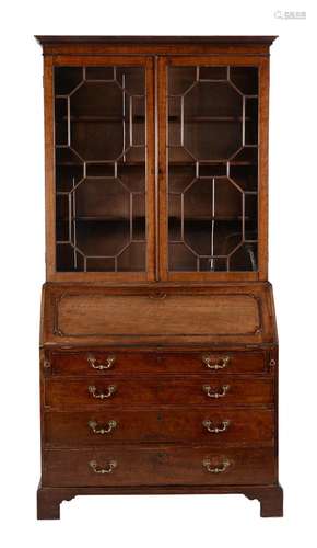 A George III mahogany bureau bookcase