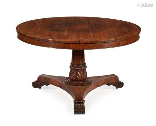 Y A George IV rosewood centre table