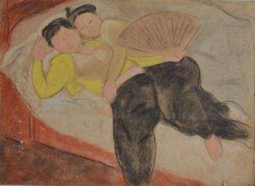 Jean LAUNOIS (1898-1942)
Laos, deux jeunes femmes étendues t...