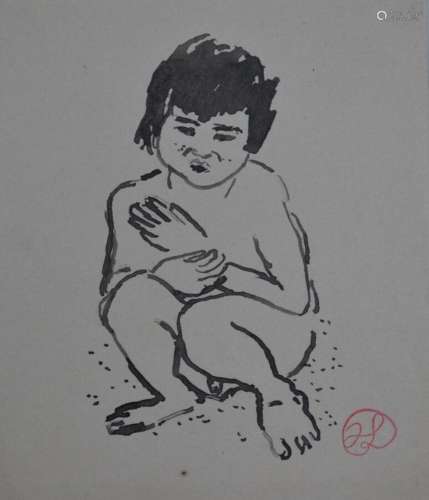 Jean LAUNOIS (1898-1942)
Enfant indochinois accroupi
Encre a...