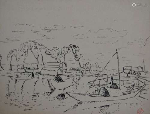 Jean LAUNOIS (1898-1942)
Indochine, les embarcations
Encre a...