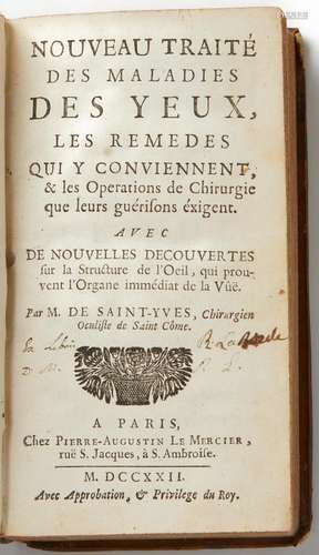 M. De Saint-Yves "Maladies des Yeux" Paris 1722