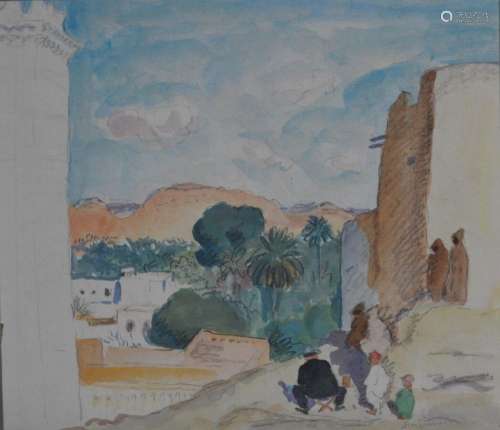 Jean LAUNOIS (1898-1942)
Paysage (autoportrait)
Aquarelle si...