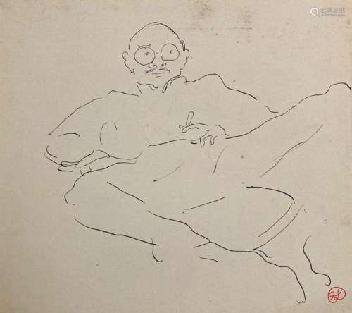 Jean LAUNOIS (1898-1942)
Asiatique fumant
Encre avec cachet ...