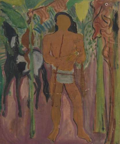 attribué à Jean LAUNOIS (1898-1942)
Guerrier Ka
Gouache
61 x...