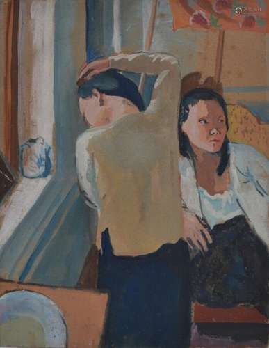 Jean LAUNOIS (1898-1942)
Deux femmes asiatiques dans un inté...